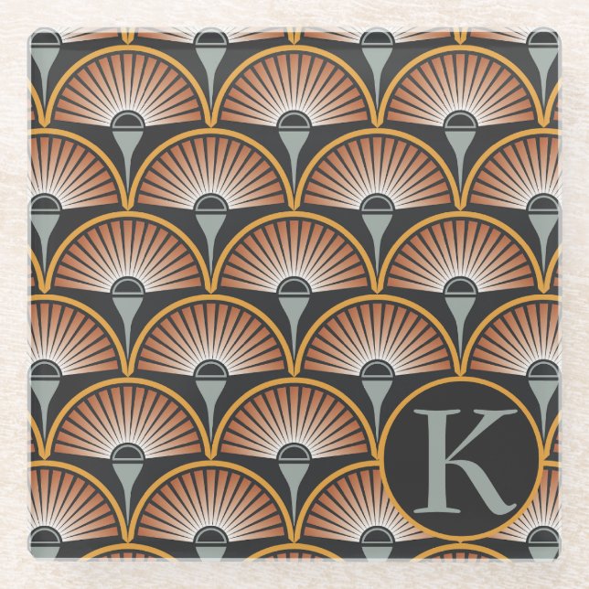 Art Deco Jazz Age Sunset Jukebox Glasuntersetzer (Vorderseite)