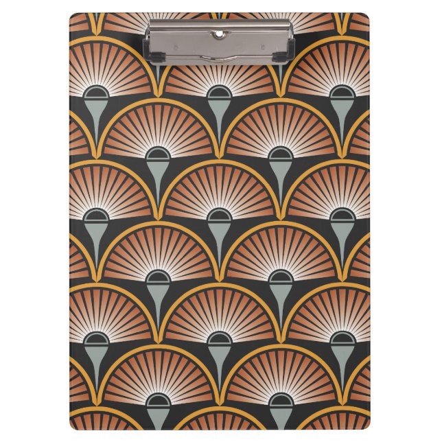 Art Deco Jazz Age Sunset Jukebox Klemmbrett (Vorderseite)