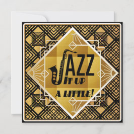Art Deco Jazz Es Up Horn - Einladung zum Silvester