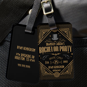Art Deco Junggesellenabschied Speakeasy Geschenk Gepäckanhänger