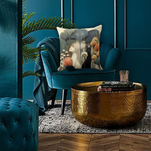 Art Deco Katzen in Bäumen Kissen