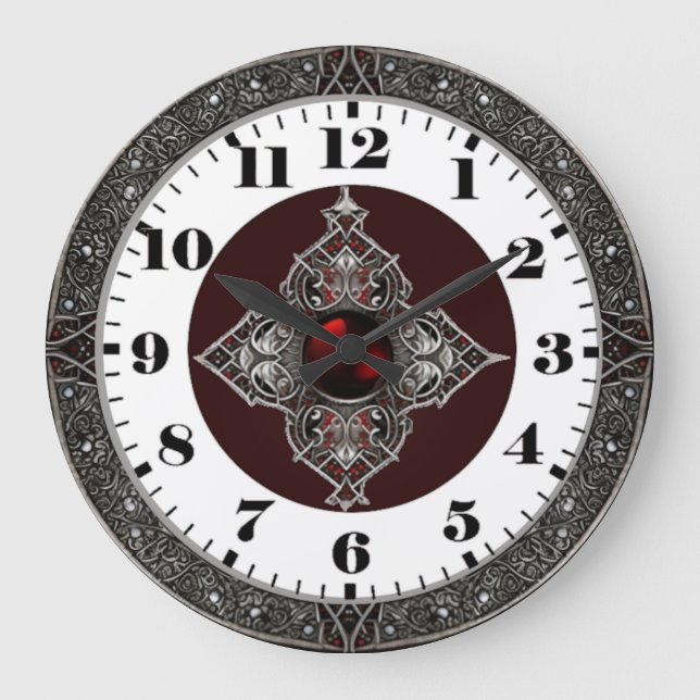 Art Deco Keltisch  Große Wanduhr (Vorderseite)