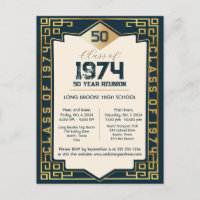 Art-Deco-Klasse von 1974 50 Jahre High School-Wied