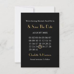 Art Deco Klassische Black Gold Hochzeit Save The Date