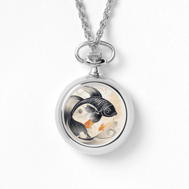 Art Deco Koi eWatch Armbanduhr (Vorderseite)