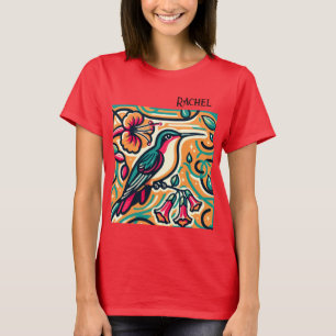 Art Deco Kolibri Damen  T-Shirt