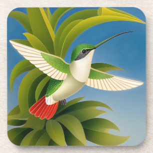 Art Deco Kolibri-Untersetzer-Set Getränkeuntersetzer