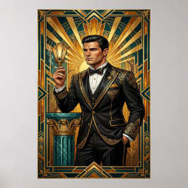 Art Deco Königinnenthron Vergoldeter Palast Gold Poster