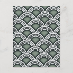 Art Deco Konzentrische Kreise Postkarte