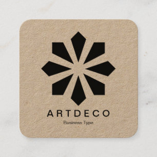 Art Deco - Kraft Quadratische Visitenkarte