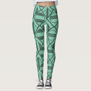 Art-Deco-Kreise und Diamanten Leggings