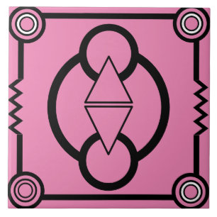 Art-Deco-Kreise und Dreiecke und Farbtafeln Fliese