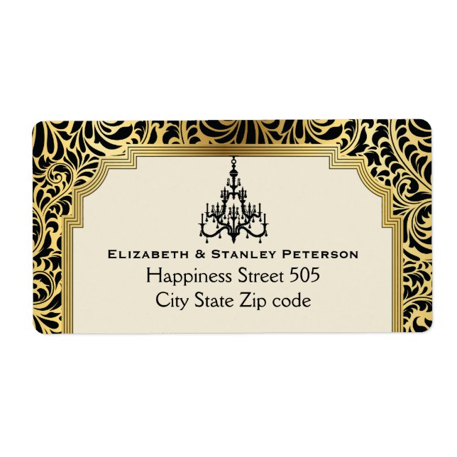 Art Deco Kronleuchter schwarz, goldene Hochzeit (Vorne)