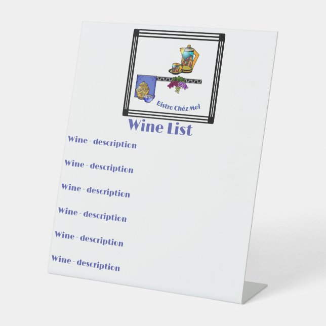 Art Deco Küche Bistro Personalisiert Sockelschild (Vorderseite)