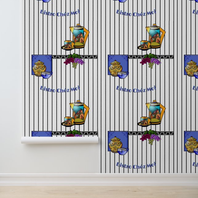 Art Deco Küche Bistro Personalisiert Tapete (Anwendung)