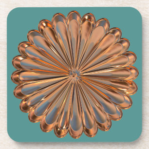 Art Deco-Kupfer-Blumenmedaillon-Untersetzer Getränkeuntersetzer