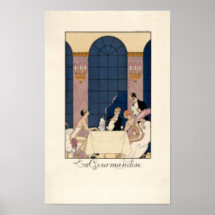 Art Deco "La Gourmandize" von George Barbier Poster