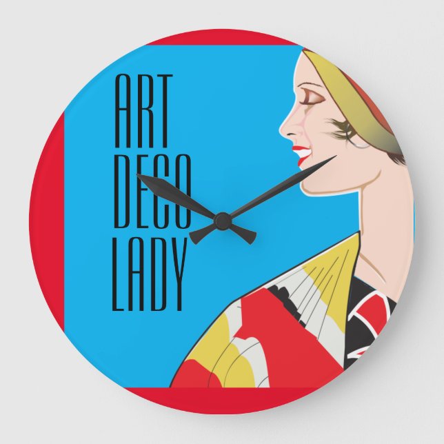 ART DECO LADY Acrylwand Uhr (Vorderseite)