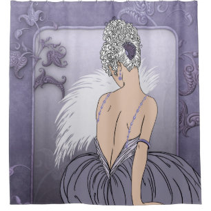 Art Deco Lady - BIANCA: Mauve und mehr Duschvorhang