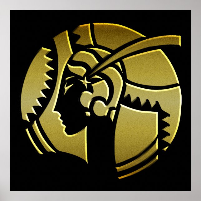 Art Deco Lady in Gold Poster (Vorne)
