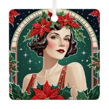 Art Deco Lady Personalisierter Weihnachtsbaum