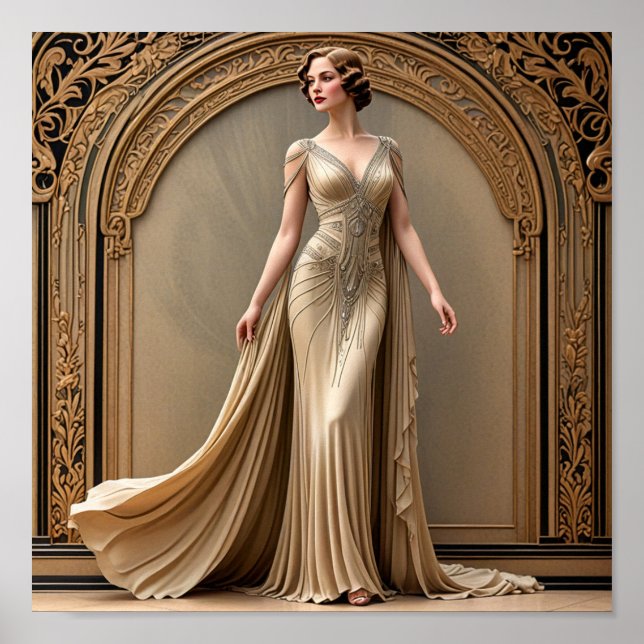 Art Deco Lady Poster (Vorne)