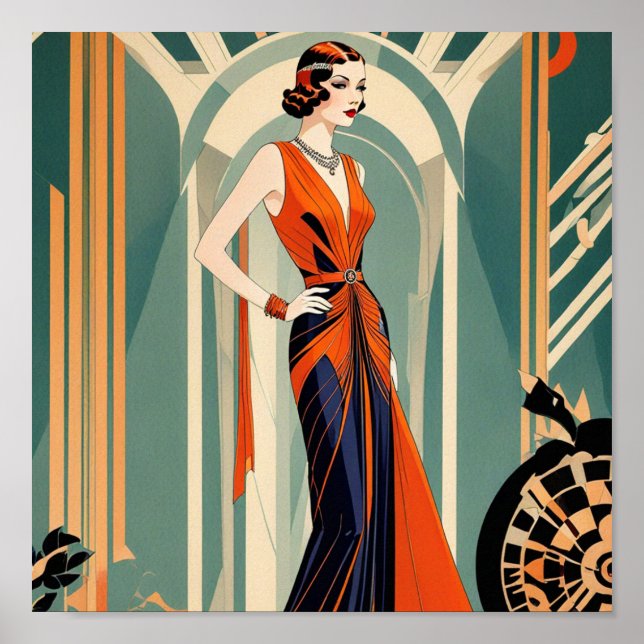 Art Deco Lady Poster (Vorne)