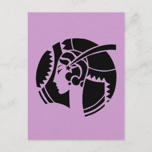 Art Deco Lady Postkarte