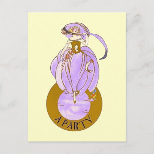 ART DECO LADY POSTKARTE