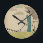 Art Deco Lady Runde Wanduhr<br><div class="desc">Die Art-Déco-Periode war ein Zeitalter des Glamours, der Schönheit und der Eleganz.</div>