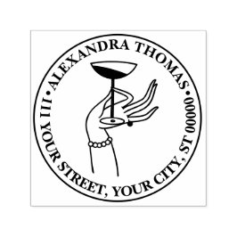 Art Deco Lady's Hand Holding Champagne Glass Permastempel