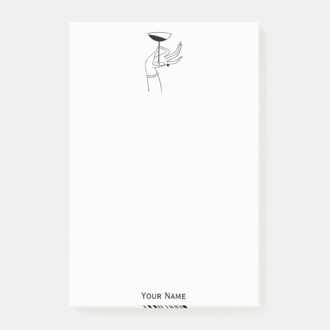 Art Deco Lady's Hand Holding Champagne Glass Post-it Klebezettel (Vorderseite)