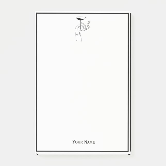 Art Deco Lady's Hand Holding Champagne Glass Post-it Klebezettel (Vorderseite)