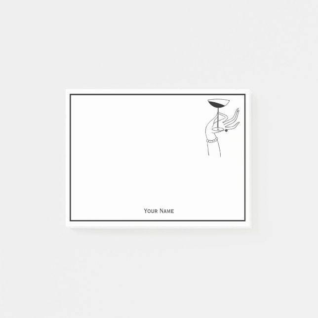 Art Deco Lady's Hand Holding Champagne Glass Post-it Klebezettel (Vorderseite)