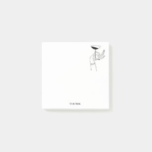 Art Deco Lady's Hand Holding Champagne Glass Post-it Klebezettel