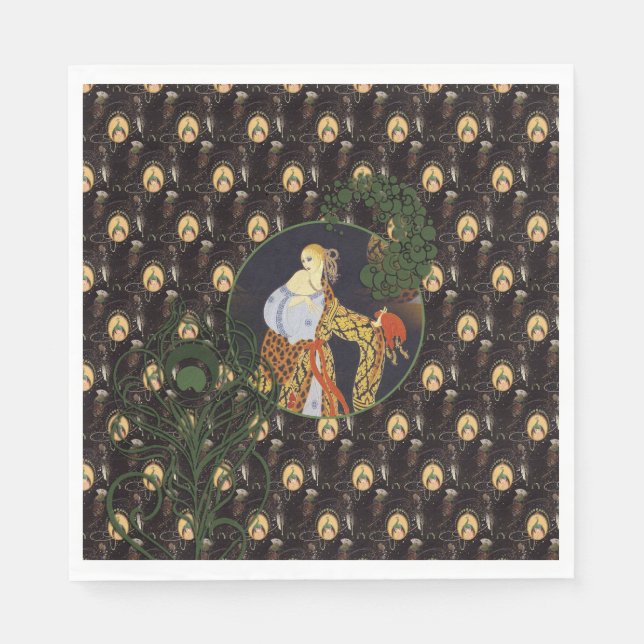 Art Deco Ladys Paper Napkins Serviette (Vorderseite)