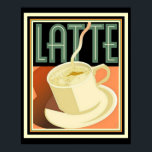 Art Deco Latte Poster 16 x 20<br><div class="desc">Hübsches Art Deco Latte Coffee Poster 16 x 20</div>
