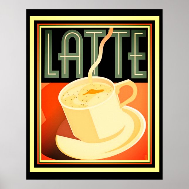 Art Deco Latte Poster 16 x 20 (Vorne)