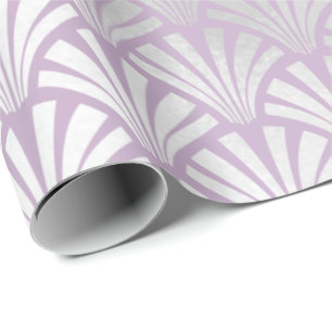Art Deco Lavender Silver Gray Scales Seashells Geschenkpapier
