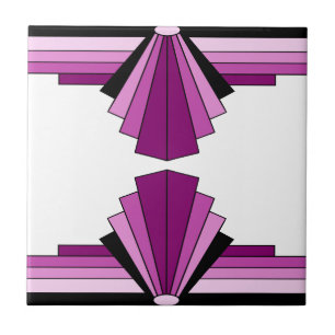 Art Deco Layers in Pinks Fliese