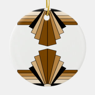 Art Deco Layers in Tan Keramikornament