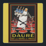 Art Deco Le Daure Ad Wall Clock Quadratische Wanduhr<br><div class="desc">Qualitätsmauer-Uhr mit Vintagen,  Art-Deco,  Le Daure-Werbung</div>