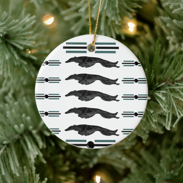 Art Deco Leaping Borzoi Weihnachtsschmuck (Baum)