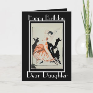 ART DECO "LET'S DANCE" DAUGHTER GREETCARD KARTE