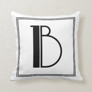 Art Deco Letter B Mit Monogramm Kissen