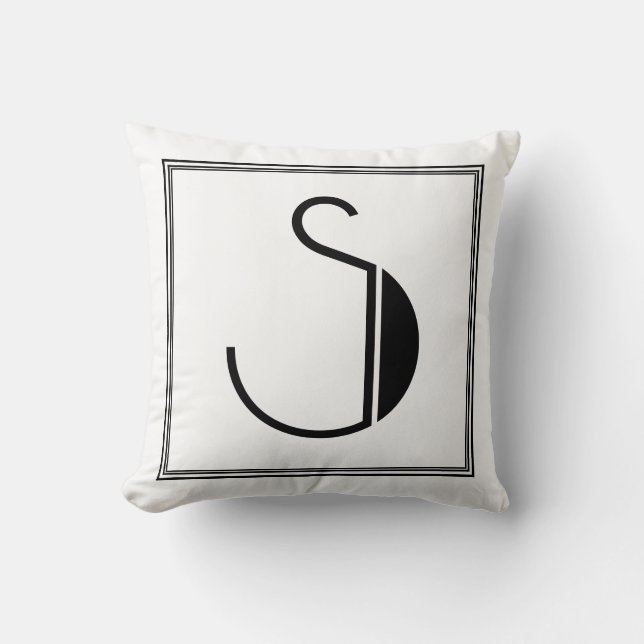 Art Deco Letter S Mit Monogramm Kissen (Vorderseite)