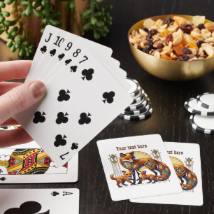 Art Deco Liebhaber anpassbarer Fuchs Spielkarten