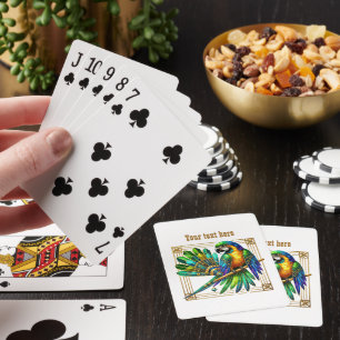 Art Deco Liebhaber anpassbarer Papagei Spielkarten