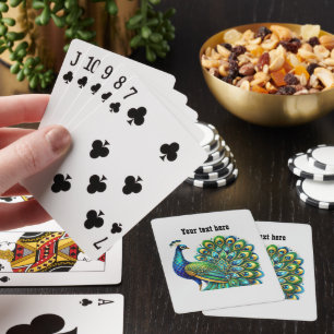 Art Deco Liebhaber anpassbarer Pfau Spielkarten