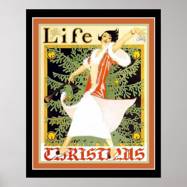 Art Deco "Life" Abdeckung Weihnachts Print 16 x 20 Poster (Vorne)
